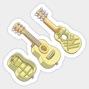 Luthier Guitar Structure Illustration Sticker